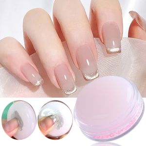 Manicure Implement French Nail Template Transfer Tool round Flat Milky White Silicone Seal Nail Polish Nail Ornament