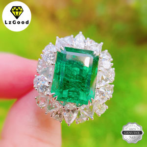 【Fast delivery】LzGood 8 karat Emerald Tourmaline Hot Sale New Arrival Full Diamond Princess Square Elegant Open Ring Female Party Accessories