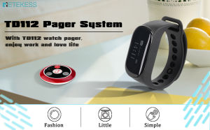 Retekess TD112 Pager System Restaurant Call Systemwith Vibration IPX7 Waterproof Rating 50m Working Rangefor Restaurant Bar