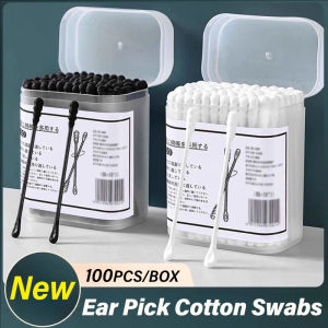 ไม้พันสำลีสองชั้นแบบใช้แล้วทิ้งที่แค้มหูแบบไม้พันสำลีญี่ปุ่นไม้พันสำลีที่แคะหูแบบใช้แล้วทิ้ง100ชิ้น