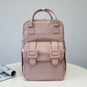 Large Capacity Maternity Bag Casual Outdoor Double Shoulder Backpack Fashionable Leisure Nylon Fabric Zipper Closure Pure Color