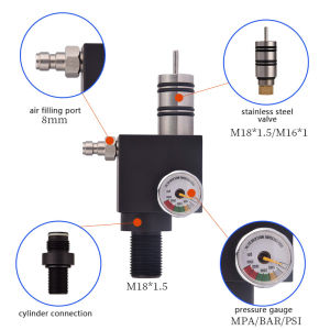 HPA 300BAR 4500PSI Air Tank Z Supply Valve Gas Cylinder Refill Filling Adapter Regulator For Station Scuba CO2 Soda Water Air Paint soft ball Aquarium