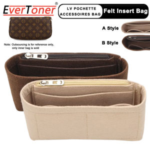 EverToner For LV Pochette Accessoires Large Bag Felt Insert Organizer Inner Purse Portable Handbag Makeup Organizer