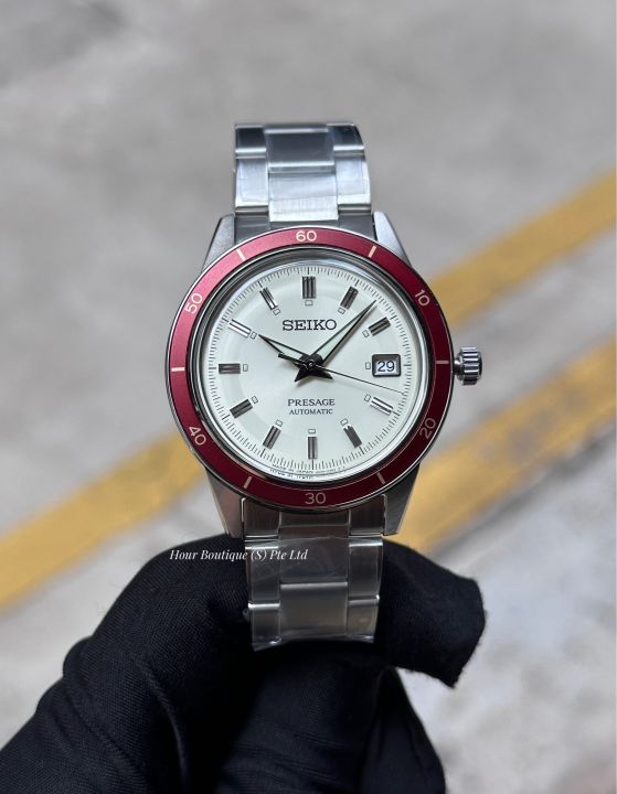 赤いベゼルのSEIKOプレサージュsrph93j1自動巻き Amazon.co.jp: SEIKO SRPH93 自動巻き腕時計 メンズ