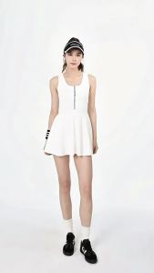 Váy Thể Thao Một Mảnh Có Khóa Kéo SUDU Váy Thể Thao Chạy Bộ Ngoài Trời Chống Chói Mặc Bên Trong