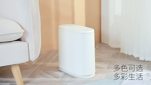 9L Japanese-style narrow trash can with a lid suitable for bathrooms bedrooms offices living rooms campers and other small space areas.