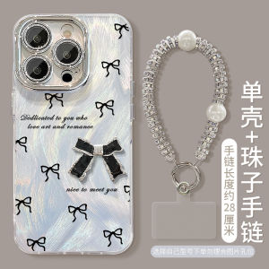 FullScreen Black Bow Tie Phone Case for VIVOS19Pro S30/S20/S18 Anti-Fall S17 New Shiny Powder Lens Film S16/S15/S12 High-End S10 Full Cover S9 Protective Case