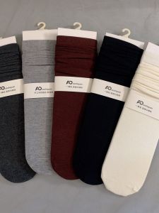 ถุงเท้าข้อสั้นผ้าฝ้ายเซลลูโลสไผ่แท้เนื้อนุ่มสบายสำหรับผู้หญิง ถุงเท้าข้อยาวแบบสวมสบาย ถุงเท้าข้อสั้นแบบสวมสบาย