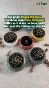 Lư Xông Nhang Trầm Hương Sứ Cao Cấp 7cm Phong Thủy Đa Sắc - Quà Tết Thư Giãn