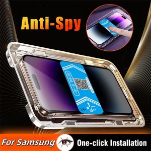 One Click Easy Installation HD Privacy Tempered Glass For Samsung Galaxy A06 A16 A26 A36 A56 A05 A05s A15 A25 A35 A55 A14 A24 A34 A54 A31 A51 A71 A32 A42 A52 A52s A72 A13 A23 A53 A73 A30 A50 A50s S20 Fe M13 M14 M54 Anti Spy Peeping Screen Protector