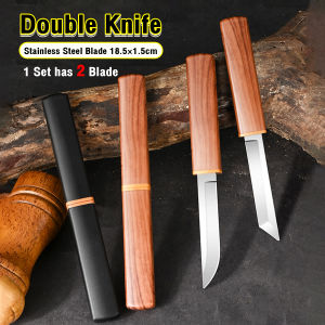 ItemMart Kitchen Double Knife Multi-purpose Stainless Steel Knife Set Cut Fruit Sushi