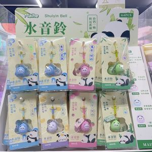 Cute Panda Wind Chimes Lucky Charm Water Sound Bell Hanging Decoration Attractive Cat Birthday School Bag Student Accessories