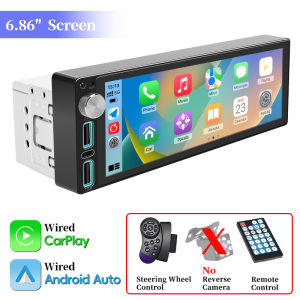 Đầu Radio Xe Hơi Hippcron 1 DIN Với FM Carplay Có Dây Android Auto Màn Hình Cảm Ứng IPS 6.86 Inch Máy Nghe Nhạc MP5 BT5.0 Hỗ Trợ Mirror Link Cho Xe Hơi