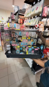 Sangkar Hamster Besar dengan Terowong / Large Hamster Cage with Customizable Tunnel Tubes & Accessories - 31.5x37.5x51cm