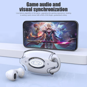 XM EP28 Original Wireless Ear Clip Earphone Bluetooth 5.3 TWS Ear Clip Headset Design Touch Sports Digital Display Headphone Anti Air Bone Conduction Earphones with Microphone