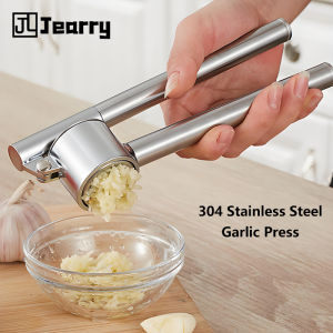 Jearry 304 Stainless Steel and Zinc Alloy Manual Garlic Press Garlic Crushers Garlic Mincer Kitchen Utensils