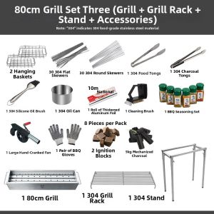 HUANGYELIEREN | Stainless Steel BBQ Grill Charcoal