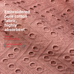 Pure Cotton Lace Fabric for Summer DIY Clothing Wedding Dress Embroidered Hollow out Cotton Yarn Home Sponge Pad Decoration