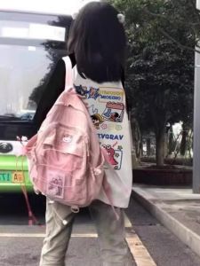 Long Sleeve Pure Cotton T-Shirt for Girls Cartoon Character Chalk Little New Fall New Style Shoulder Insert Children Fashion Top