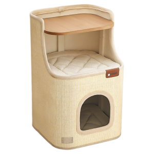 HOOPET | Indoor Small Space-Saving All-Season Cat Climbing Tower with Bed