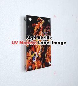 Sign Akrilik UV Print Modern Label Sign Image