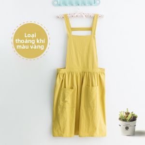Váy Bếp Cotton Nguyên Chất Thoáng Khí in Logo Nghệ Thuật Làm Đẹp Làm Việc Váy Làm Đẹp Cho Phụ Nữ Dễ Thương Tại Nhà Trong Nhà Bếp