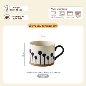 SIYUE | Tách Sứ Vintage cho Phụ Nữ Đôi Cao Thẩm Mỹ Dung Tích Lớn