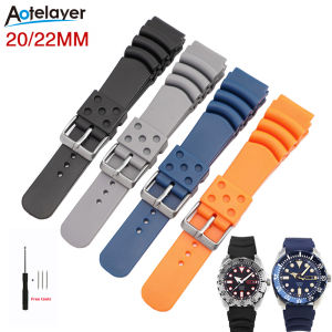 Aotelayer Dây Đeo Đồng Hồ Cao Su Lặn 20Mm 22Mm Dây Đeo Cổ Tay Thể Thao Silicon Chống Nước Dây Đeo Đồng Hồ Cho Seiko Dây Đeo Đồng Hồ Cho Casio