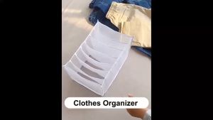 FUN POINT Portable And Space Saving 6/7/9/11 Grids Jeans Storage Box Jeans Large Size Grid Storage Foldable Drawer Organizer Clothes Drawer Mesh Storage Bag Drawer Divider for Underwear Bra Socks Panties