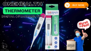 Onehealth Digital Thermometer DT-01 One Health Original With Box Termometer Pengukur Suhu Tubuh Demam Digital Auto Off Akurasi 0.1 Derajat Celcius atau Fahrenheit Dengan Layar LCD Premium Quality Laz COD Bisa Bayar di Tempat Graha Mart
