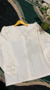 Kemeja curly wanita stylish baju atasan perempuan lengan panjang basic simple casual keren kekinian