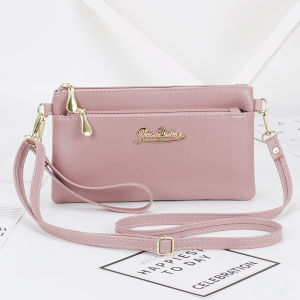 Fashionable Versatile Womens Crossbody Bag Small Square Handbag Shoulder Bag Handheld Bag Belt Decorated Soft PU Leather