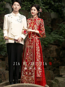 New 2025 Wedding Dress Xiu He Uniform Light Weighted Slim Fit Chinese Style Short Womens Marriage Ceremony Dress