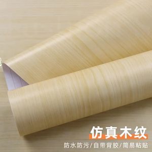 XIANXIANWUFANG | Renovation Light Yellow Maple Wooden Pattern Decorative Stickers