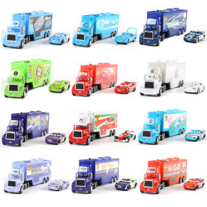 Takara Tomy | Disney Pixar Car 3 Toy Set Cars And Truck Action Figure Lightning McQueen Uncle McQueen Container Truck 1:55 Die Cast Model Toy