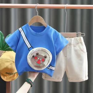 baju anak kaos anak laki laki Kartun bayi anak perempuan Lengan pendek pakaian setelan Musim panas keren