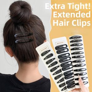 Adult Womens Black Hair Clip for Rear Head Fragments Side Bangs BB Clip Front Forehead One-word Hair Card Headwear