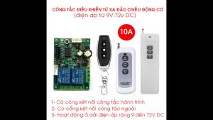 Bộ điều khiển từ xa đảo chiều động cơ 9v 12v 24v 36v 48v 72v DC/10A có cổng lắp công tắc hành trình có cổng gắn công tắc ngoài