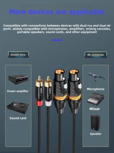 Choseal | 2 RCA to Dual XLR Audio Cable