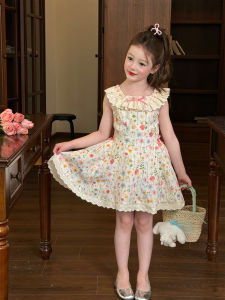 ZHILIAOCHENGZHANGJI | Sweet Sleeveless Floral Dress for Girls