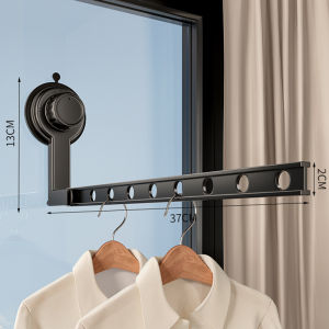 Suction Cup Indoor Outdoor Folding Clotheslines Wall Mounted Bathroom Clothes Drying Rack Portable Clothes Hangers Hook Storage