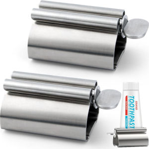 เครื่องบีบหลอดยาสีฟัน 1PCS เครื่องมือบีบยาสีฟันลูกกลิ้งที่ใส่ยาสีฟันโลหะสำหรับห้องน้ำ