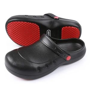VINCENT Steel Toe Chef Clogs Shoes for Men Women Oil-proof &Slip Resistant Kitchen Cook Shoes Formal Safety Work Shoes for Chef Professional Hospital Medical Nurse Slippers