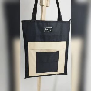 Tote Bag Wanita Resleting Terbaru Bahan Kanvas DSB 306 Model Kasual Warna Hitam
