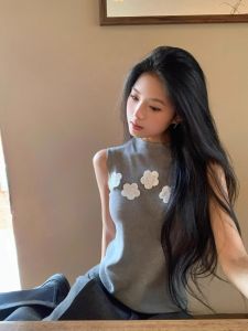 HUOLISI | Elegant French Designed Sleeveless Floral Vest Tops