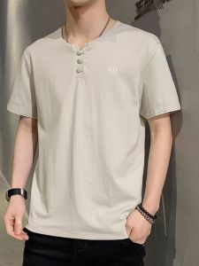 ROMON | Lomond Mens Short Sleeve T-Shirt Summer Thin Ice Silk Breathable Casual Loose Fashion Half Sleeve Body Shirt Round Neck Top