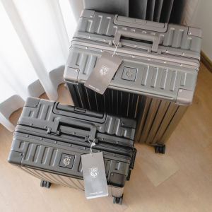 Durable Aluminum Frame Luggage Suitcase with Combination Lock for Travel Men Women 24 Inch Rolling Wheel Carry-On Bag