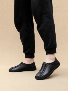 Beijing Mens Cloth Shoes Spring Autumn Casual Tang Costume Soft Bottom Breathable Dad Shoes Traditional Chinese Style Slip-On