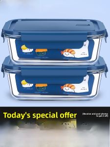 Portable Glass Lunch Box with Lid Sealed ness Preservation for Office Workers Microwave Safe Bowl Fruit Container