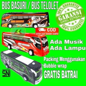 Ready COD Promo MAINAN ANAK BUS BASURI MAINAN VIRAL MAINAN BIS / BUS TELOLET DILENGKAPI SUARA KLAKSON BASURI Dan LAMPU